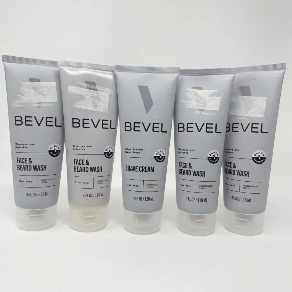 5 X Bevel Face & Beard Wash & Shave 4 fl oz Cleansing Hydration w/ Tea Tree Oil